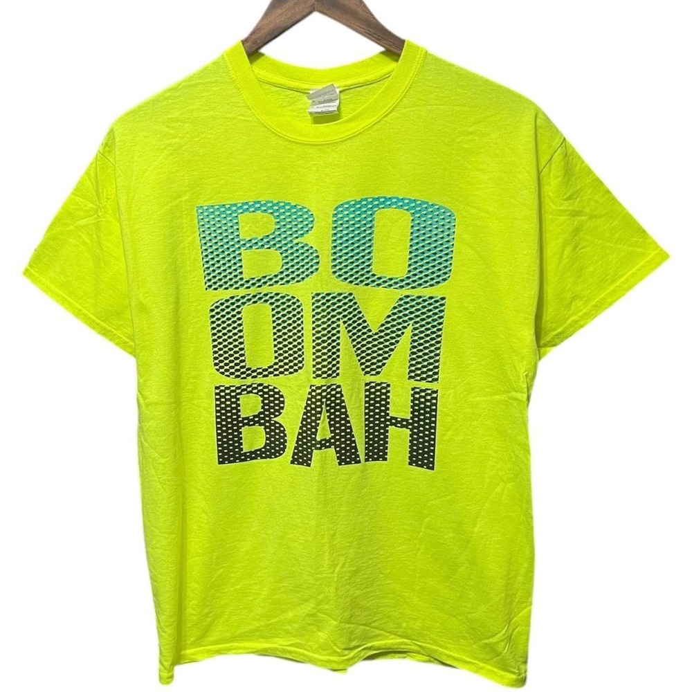 Boombah big chest spellout sports short sleeve crewneck casual neon bright shirt
